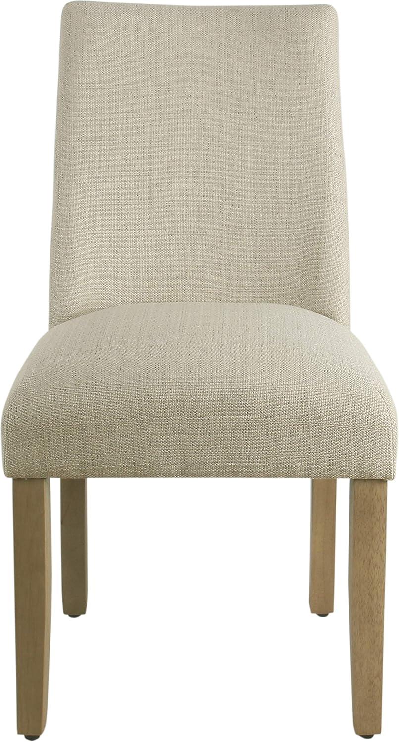 imageHomePop Parsons Upholstered Accent Dining Chair Set of 2 Black Faux LeatherLinen