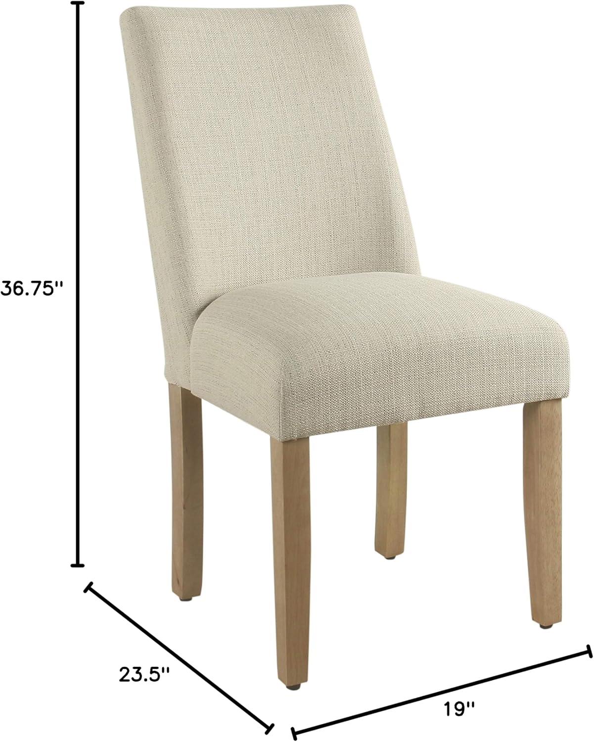 imageHomePop Parsons Upholstered Accent Dining Chair Set of 2 Black Faux LeatherLinen