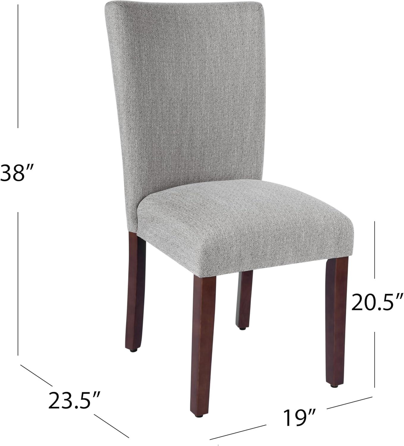 imageHomePop Parsons Upholstered Accent Dining Chair Set of 2 Black Faux LeatherLinen Light Gray