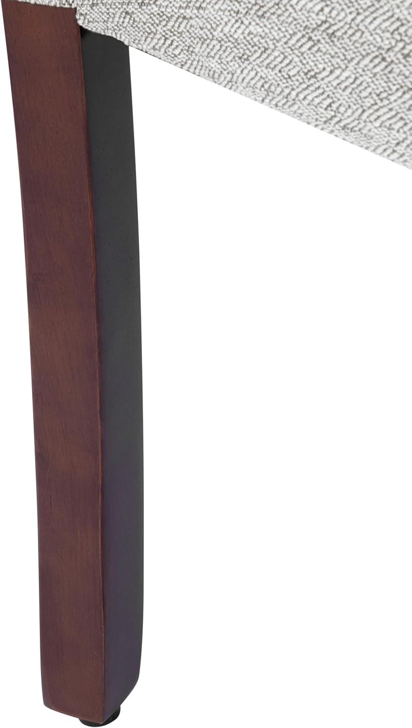 imageHomePop Parsons Upholstered Accent Dining Chair Set of 2 Black Faux LeatherLinen Light Gray