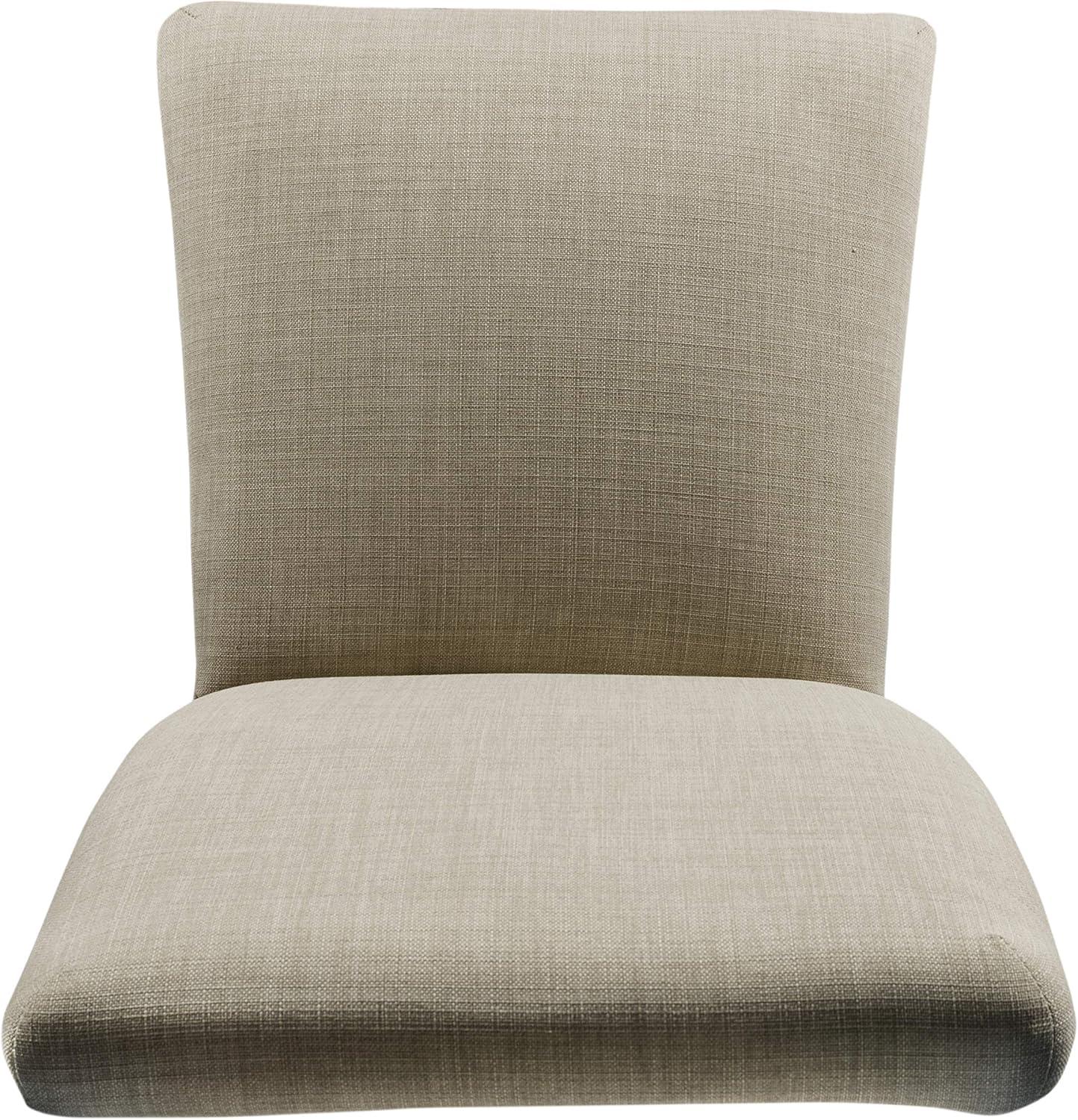 imageHomePop Parsons Upholstered Accent Dining Chair Set of 2 Black Faux LeatherNatural