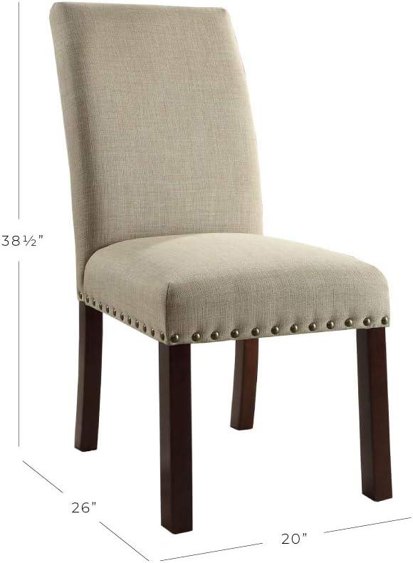 imageHomePop Parsons Upholstered Accent Dining Chair Set of 2 Black Faux LeatherNatural