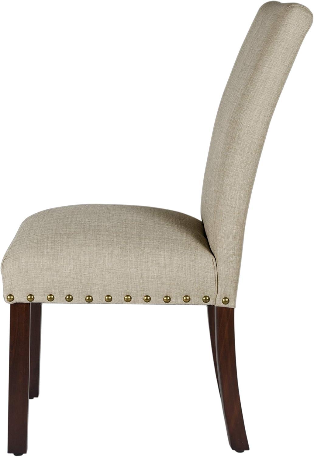 imageHomePop Parsons Upholstered Accent Dining Chair Set of 2 Black Faux LeatherNatural