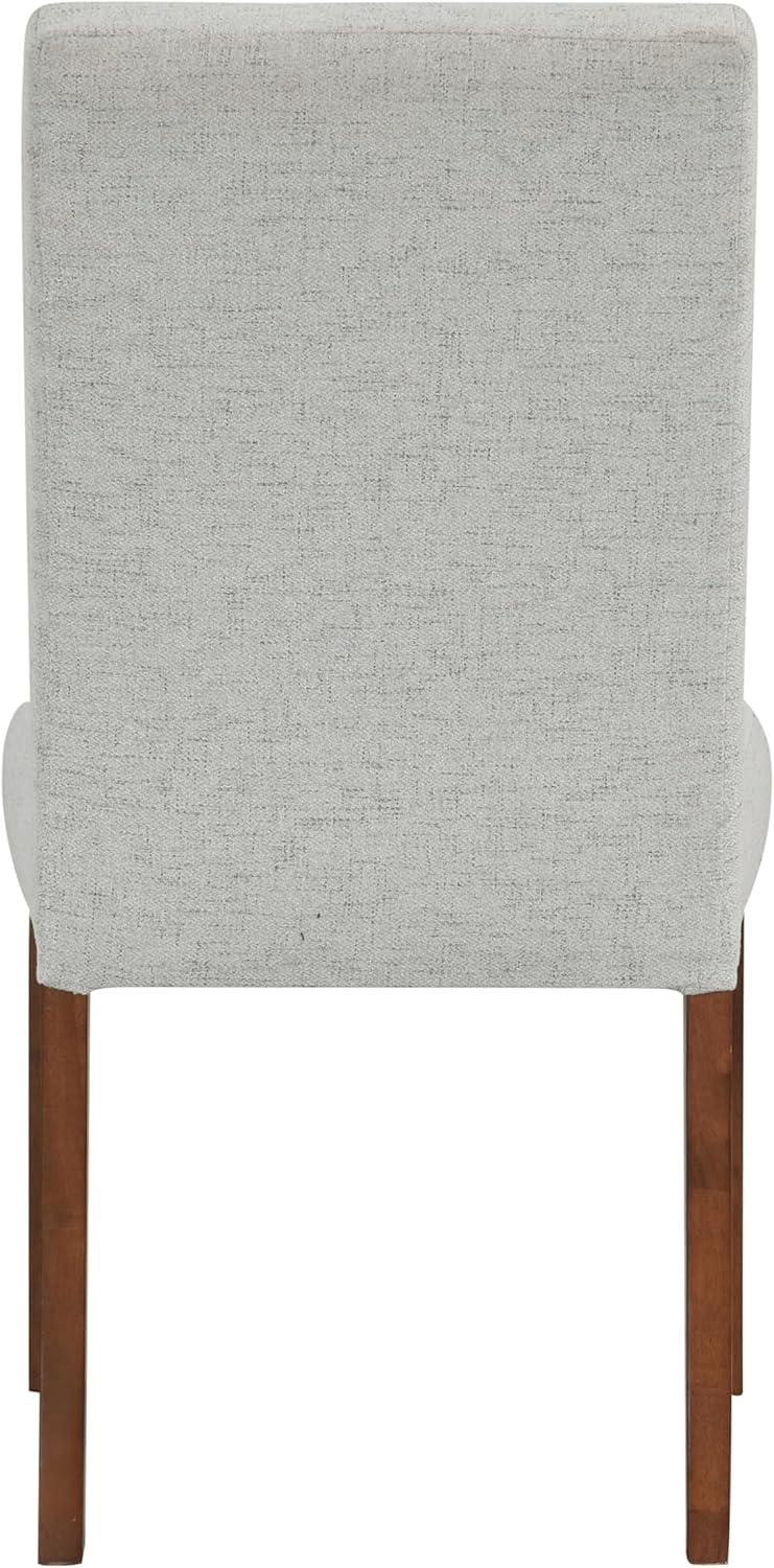 imageHomePop Parsons Upholstered Accent Dining Chair Set of 2 Black Faux LeatherSlate Gray Woven