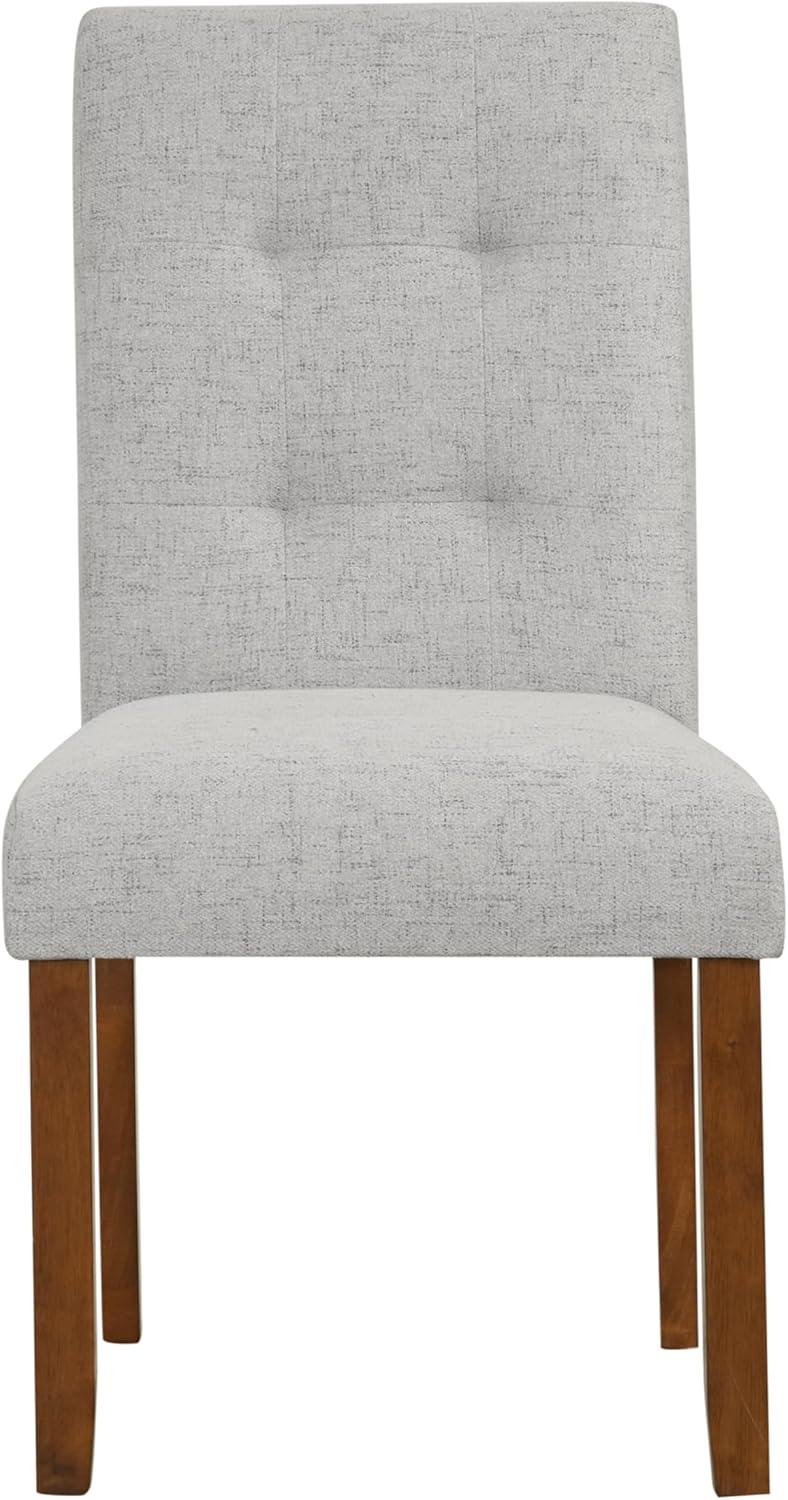 imageHomePop Parsons Upholstered Accent Dining Chair Set of 2 Black Faux LeatherSlate Gray Woven