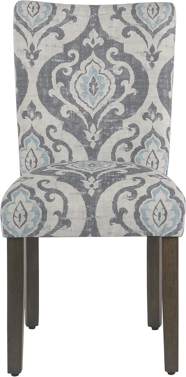 imageHomePop Parsons Upholstered Accent Dining Chair Set of 2 Black Faux LeatherSuri Blue