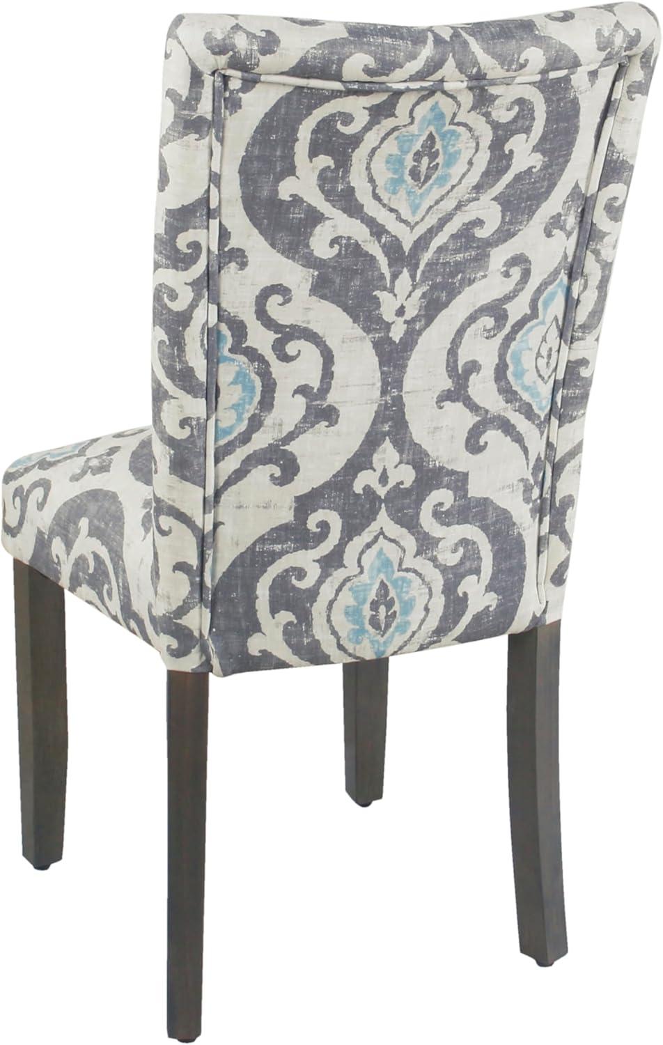 imageHomePop Parsons Upholstered Accent Dining Chair Set of 2 Black Faux LeatherSuri Blue