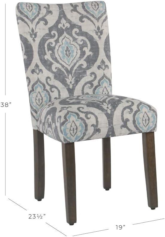 imageHomePop Parsons Upholstered Accent Dining Chair Set of 2 Black Faux LeatherSuri Blue
