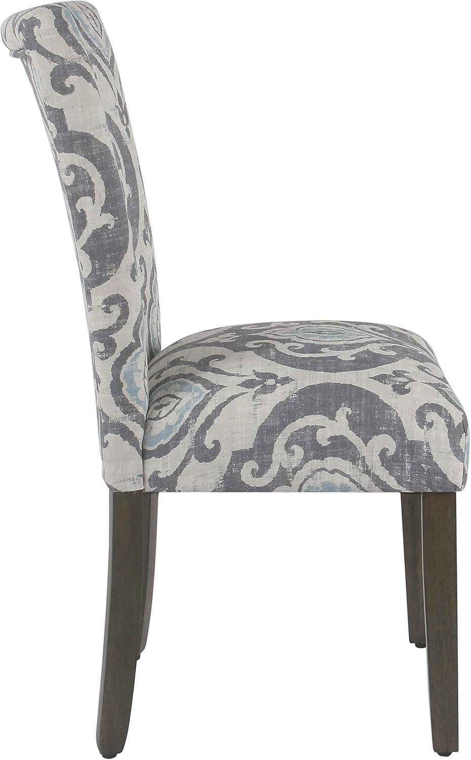 imageHomePop Parsons Upholstered Accent Dining Chair Set of 2 Black Faux LeatherSuri Blue