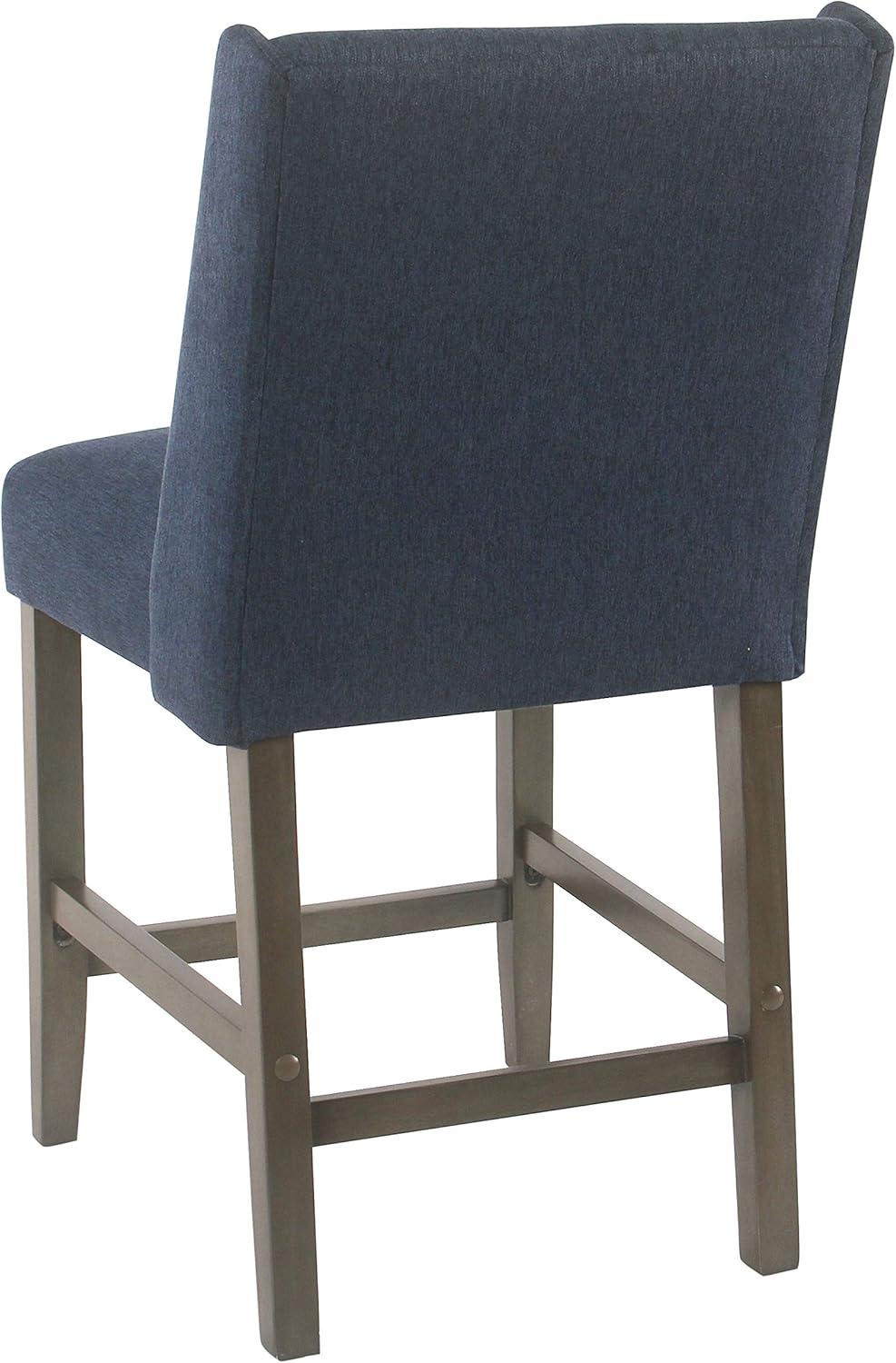 imageHomePop Upholstered Counter Height Barstool 24Inch Tan and Gray LatticeBlue