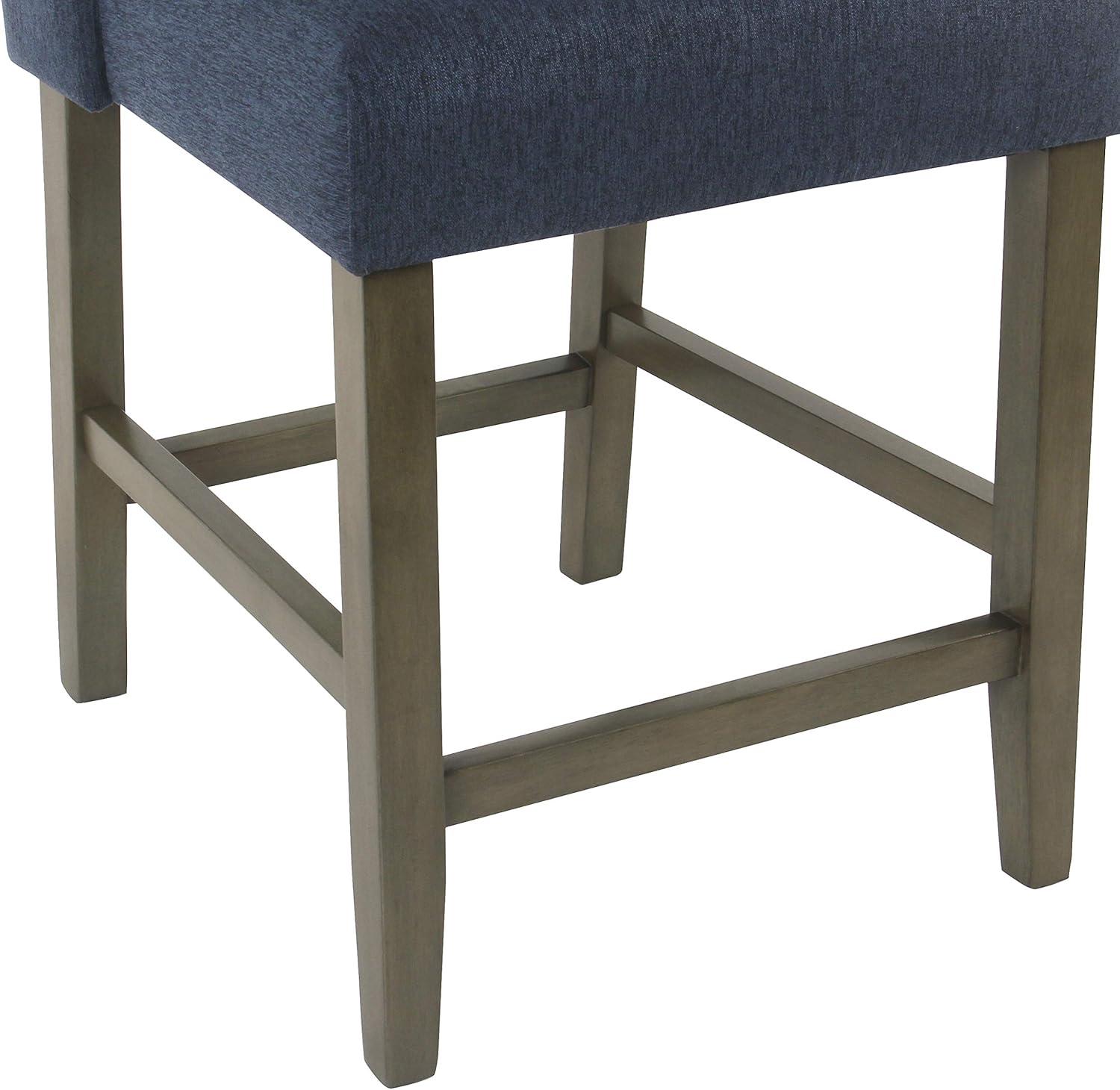 imageHomePop Upholstered Counter Height Barstool 24Inch Tan and Gray LatticeBlue