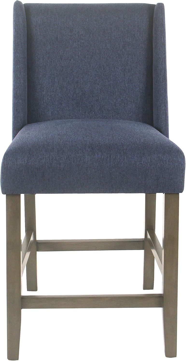 imageHomePop Upholstered Counter Height Barstool 24Inch Tan and Gray LatticeBlue