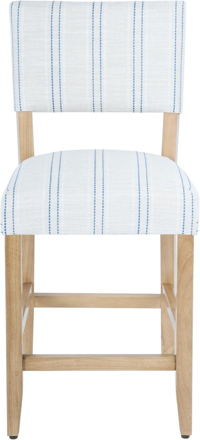 imageHomePop Upholstered Counter Height Barstool 24Inch Tan and Gray LatticeBlue and White Stripesingle Pack