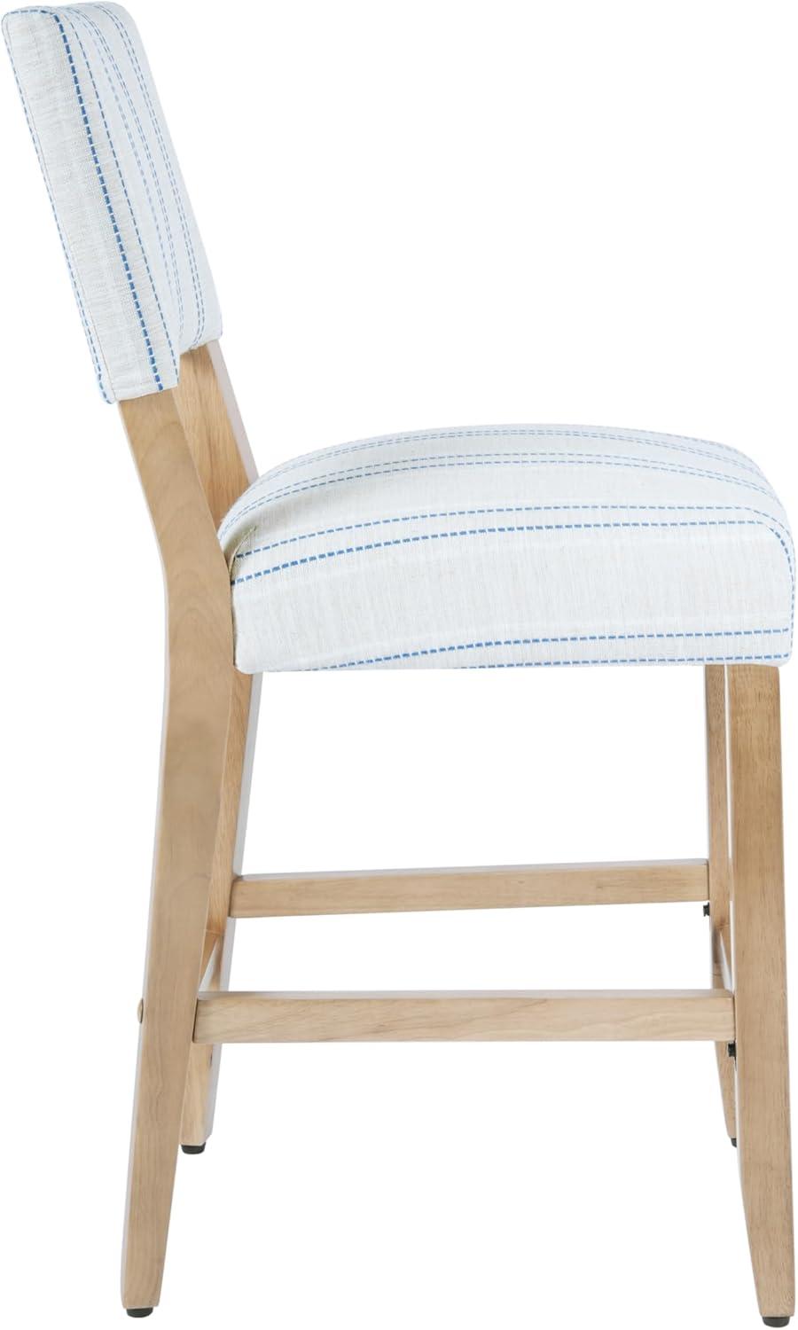 imageHomePop Upholstered Counter Height Barstool 24Inch Tan and Gray LatticeBlue and White Stripesingle Pack