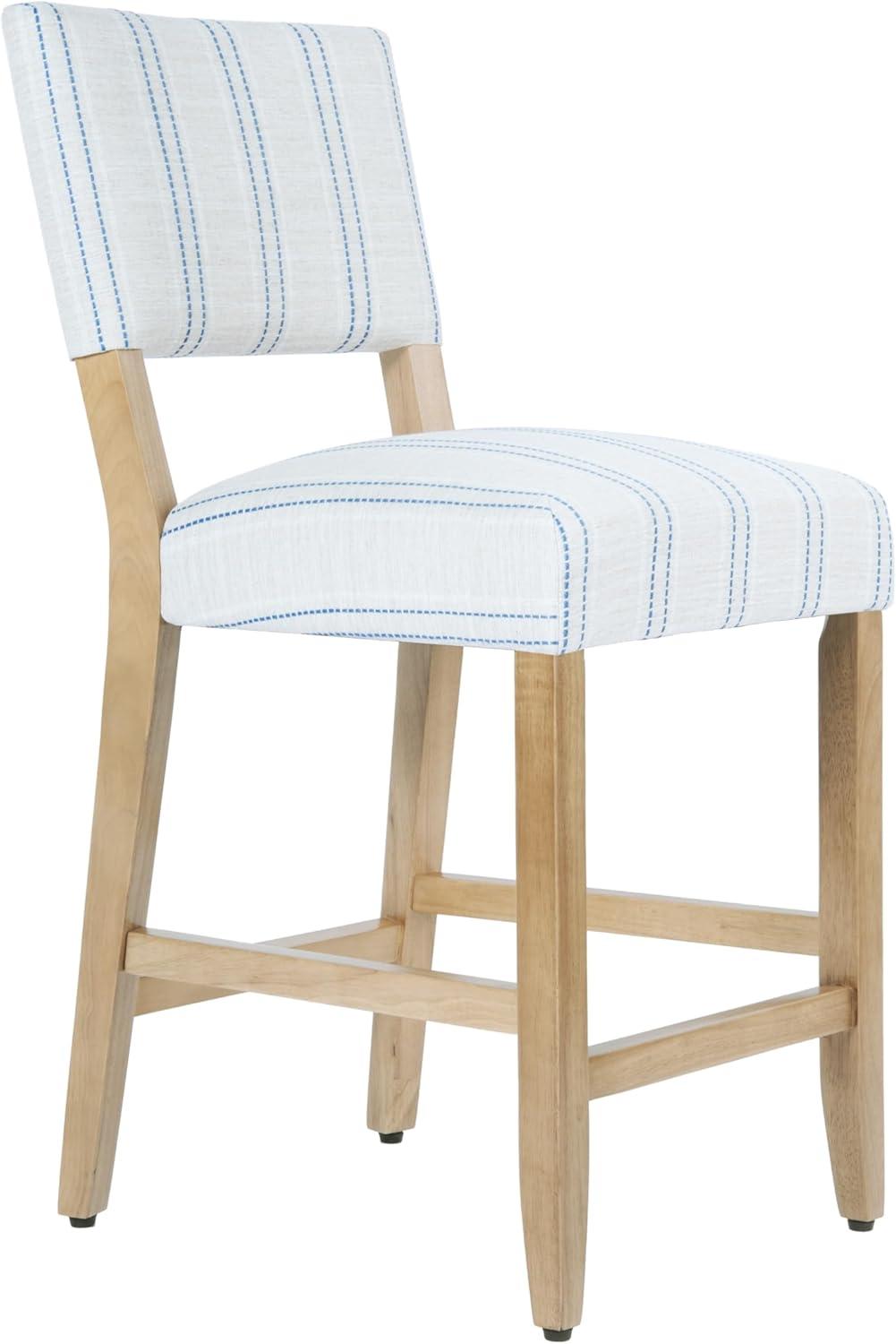 imageHomePop Upholstered Counter Height Barstool 24Inch Tan and Gray LatticeBlue and White Stripesingle Pack