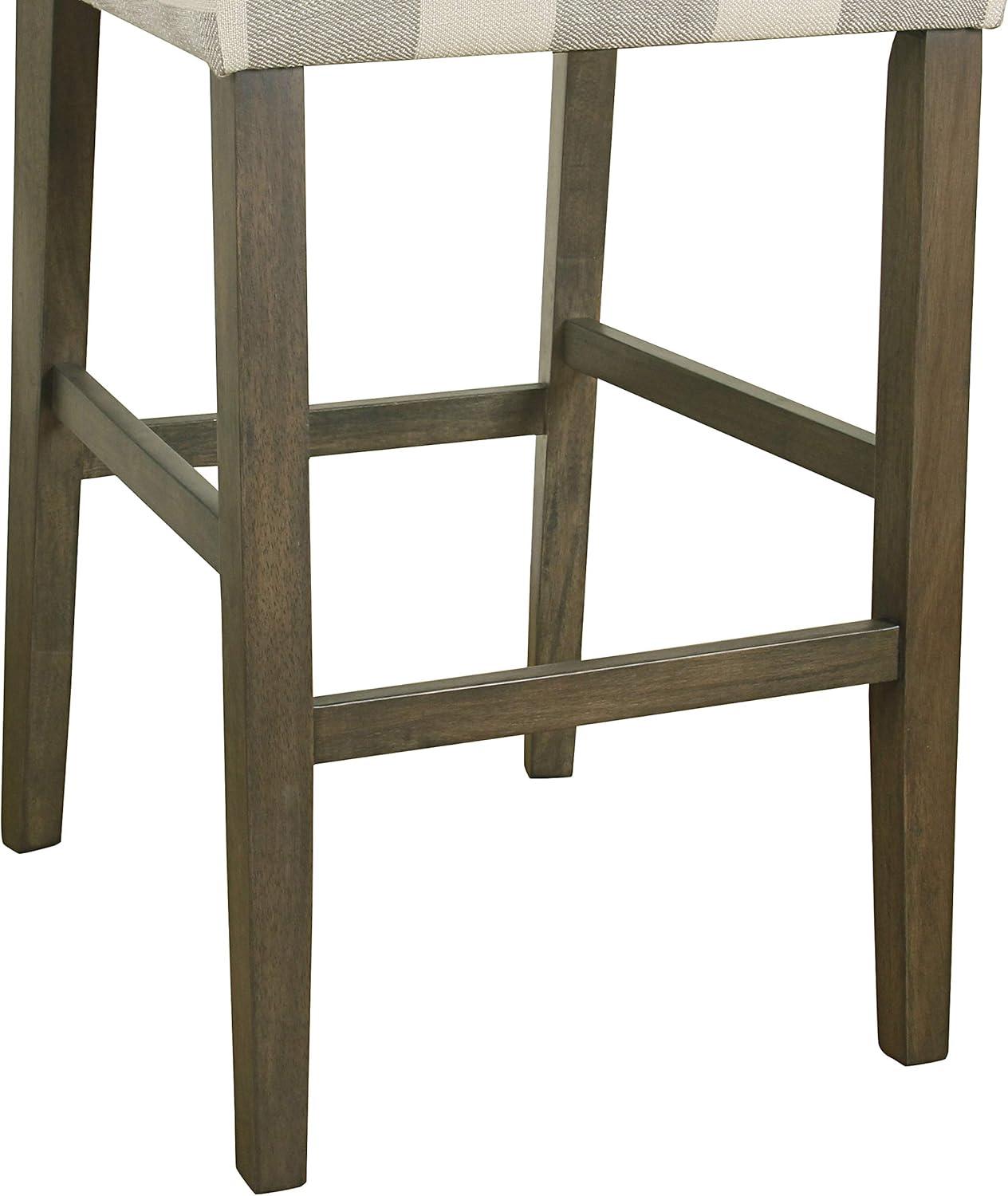 imageHomePop Upholstered Counter Height Barstool 24Inch Tan and Gray LatticeCream