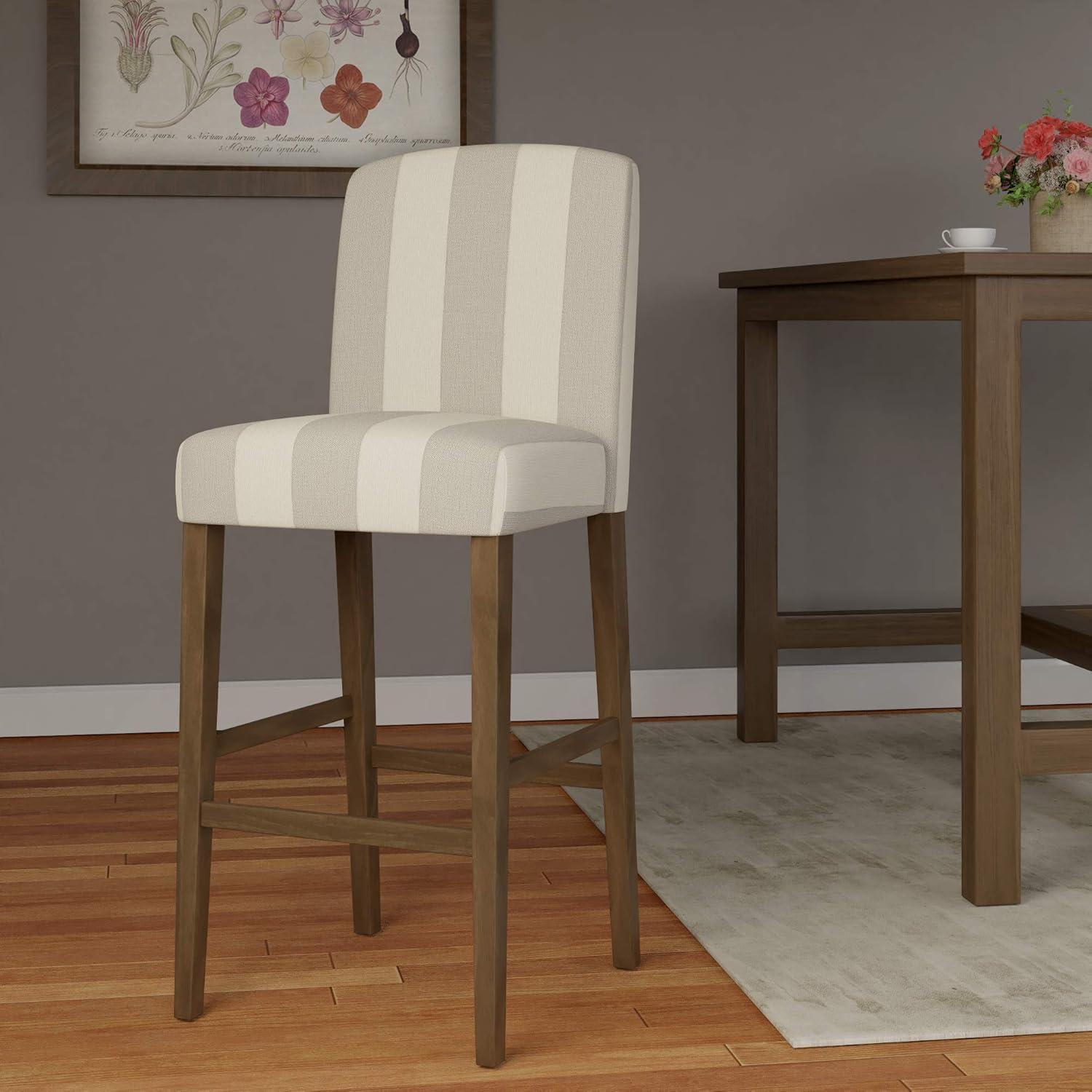 imageHomePop Upholstered Counter Height Barstool 24Inch Tan and Gray LatticeCream