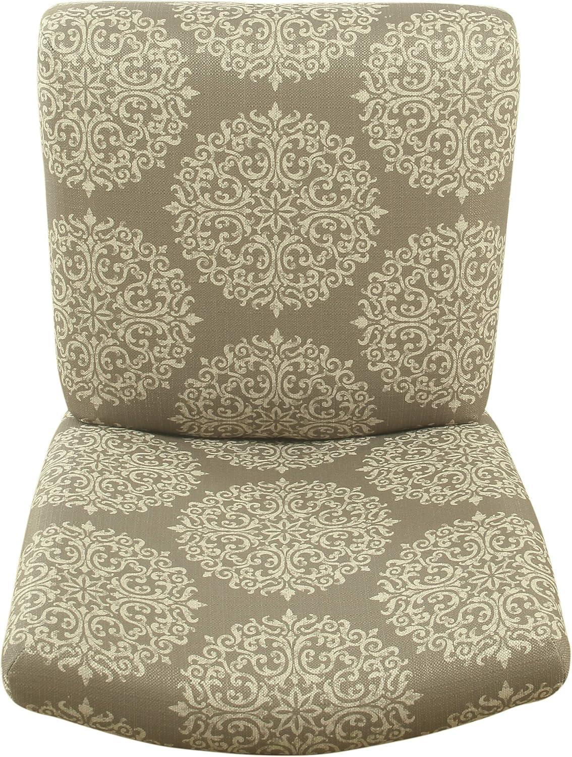 imageHomePop Upholstered Counter Height Barstool 24Inch Tan and Gray LatticeDark Taupe and Cream Medallion