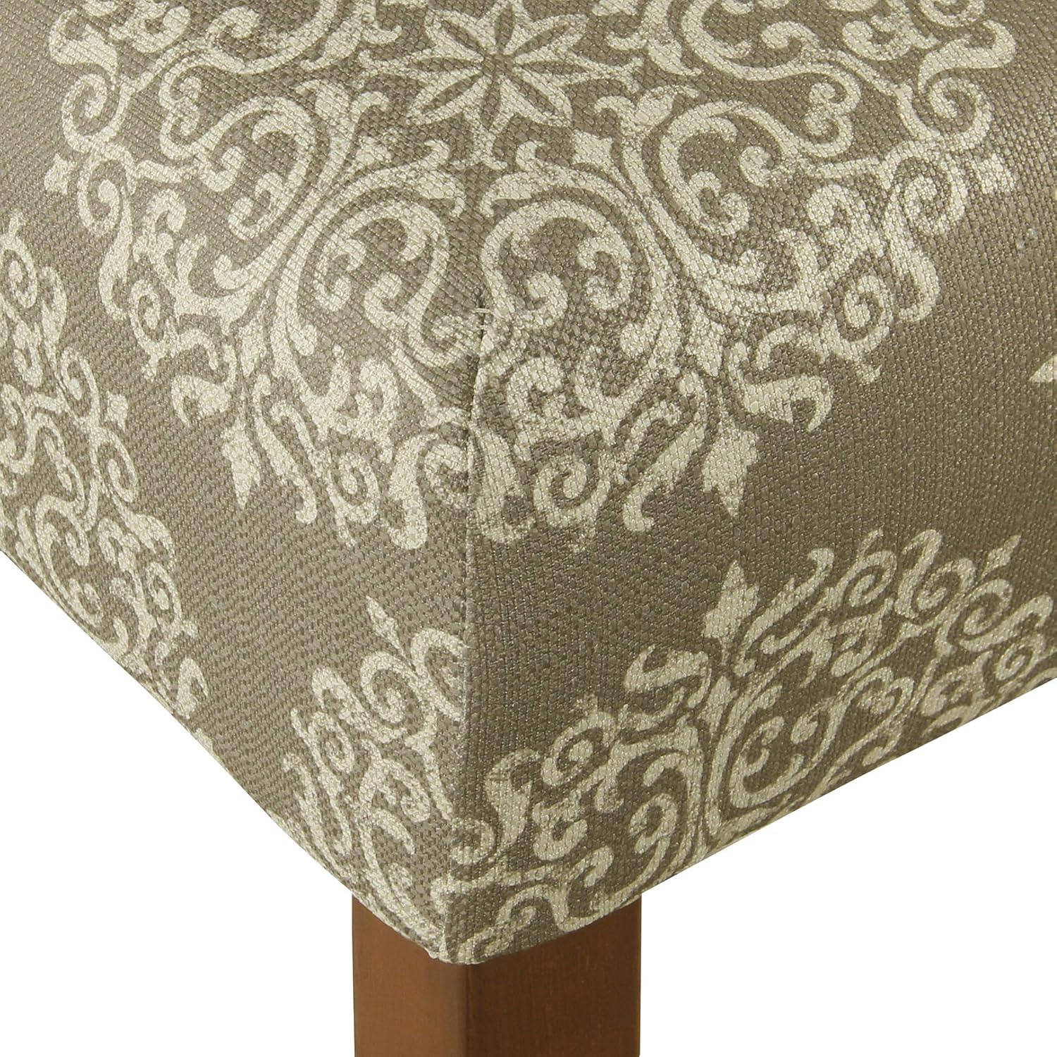 imageHomePop Upholstered Counter Height Barstool 24Inch Tan and Gray LatticeDark Taupe and Cream Medallion