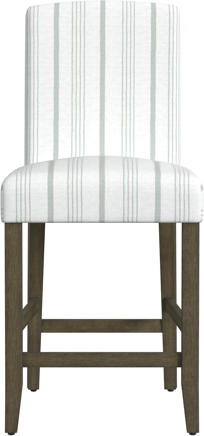 imageHomePop Upholstered Counter Height Barstool 24Inch Tan and Gray LatticeDove Gray Stripe