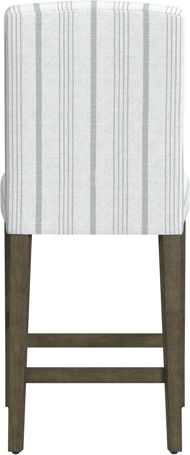imageHomePop Upholstered Counter Height Barstool 24Inch Tan and Gray LatticeDove Gray Stripe