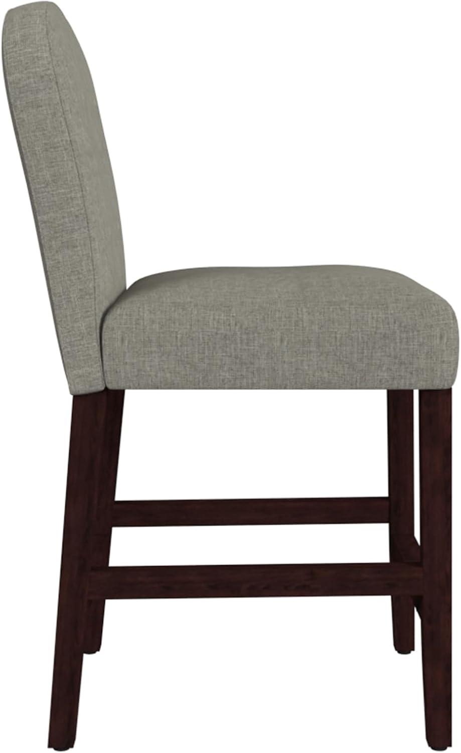 imageHomePop Upholstered Counter Height Barstool 24Inch Tan and Gray LatticeGray Woven