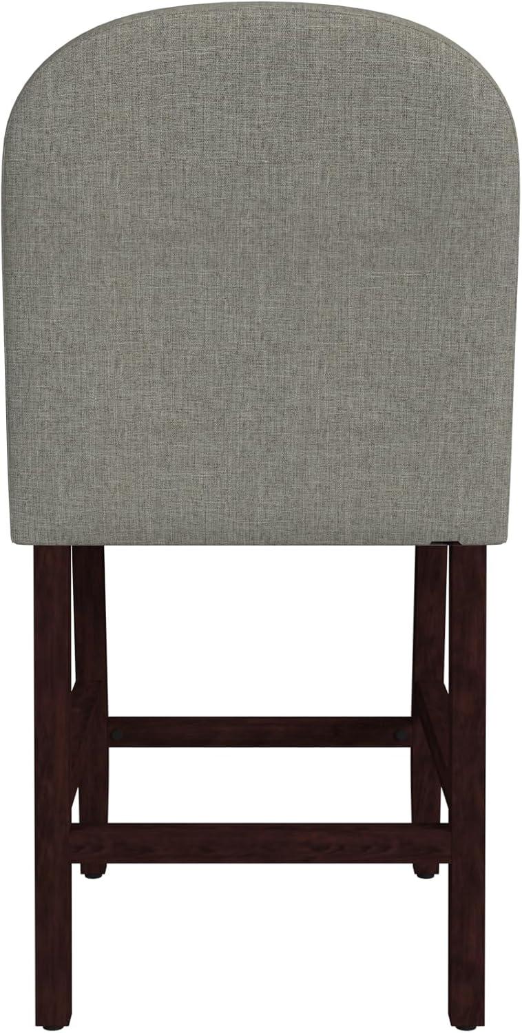 imageHomePop Upholstered Counter Height Barstool 24Inch Tan and Gray LatticeGray Woven