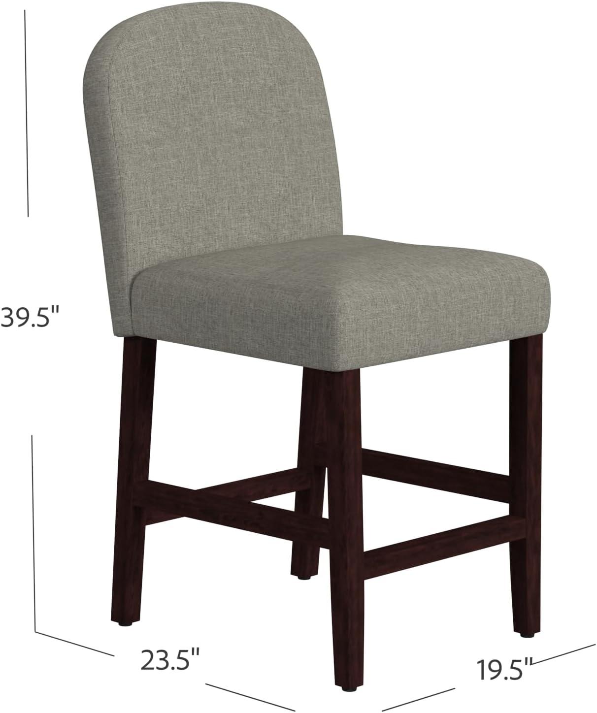 imageHomePop Upholstered Counter Height Barstool 24Inch Tan and Gray LatticeGray Woven