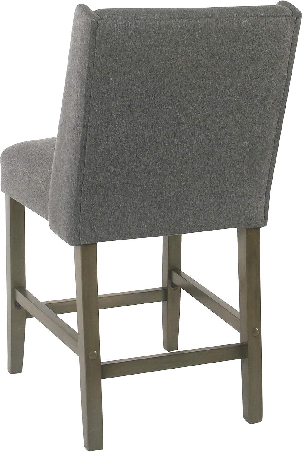 imageHomePop Upholstered Counter Height Barstool 24Inch Tan and Gray LatticePewter Woven