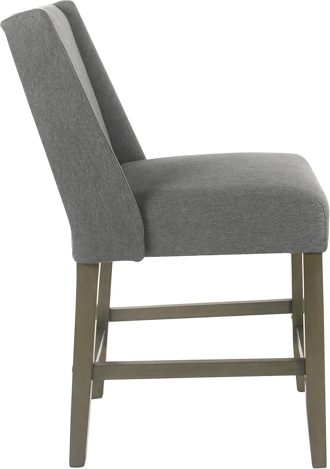 imageHomePop Upholstered Counter Height Barstool 24Inch Tan and Gray LatticePewter Woven