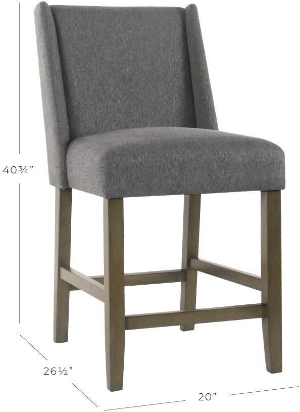 imageHomePop Upholstered Counter Height Barstool 24Inch Tan and Gray LatticePewter Woven