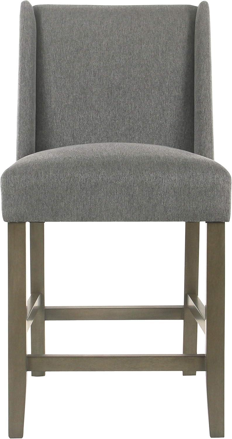 imageHomePop Upholstered Counter Height Barstool 24Inch Tan and Gray LatticePewter Woven
