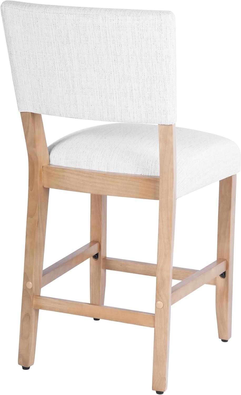 imageHomePop Upholstered Counter Height Barstool 24Inch Tan and Gray LatticeStain Resistant White Wovensingle Pack