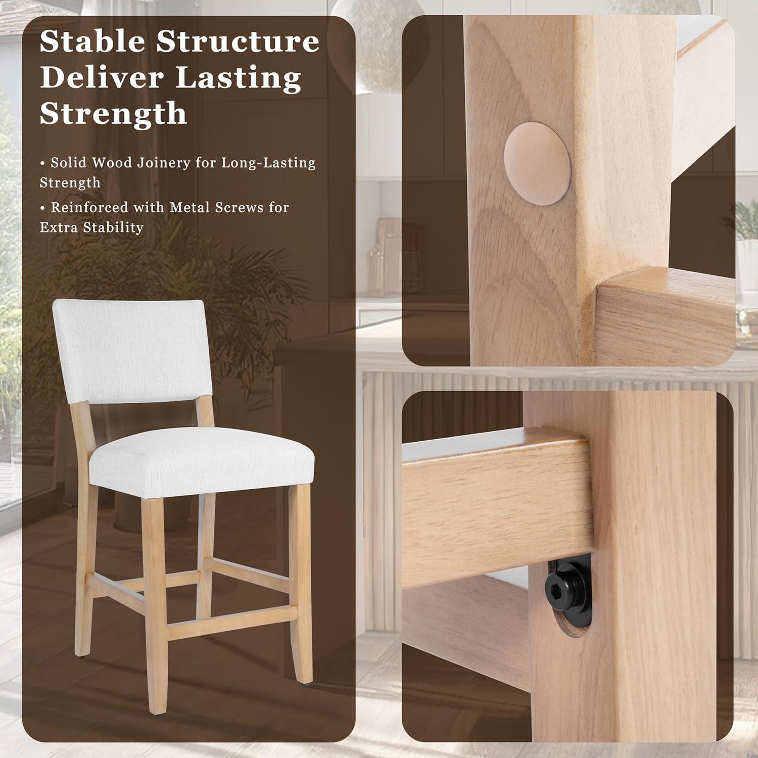 imageHomePop Upholstered Counter Height Barstool 24Inch Tan and Gray LatticeStain Resistant White Wovensingle Pack