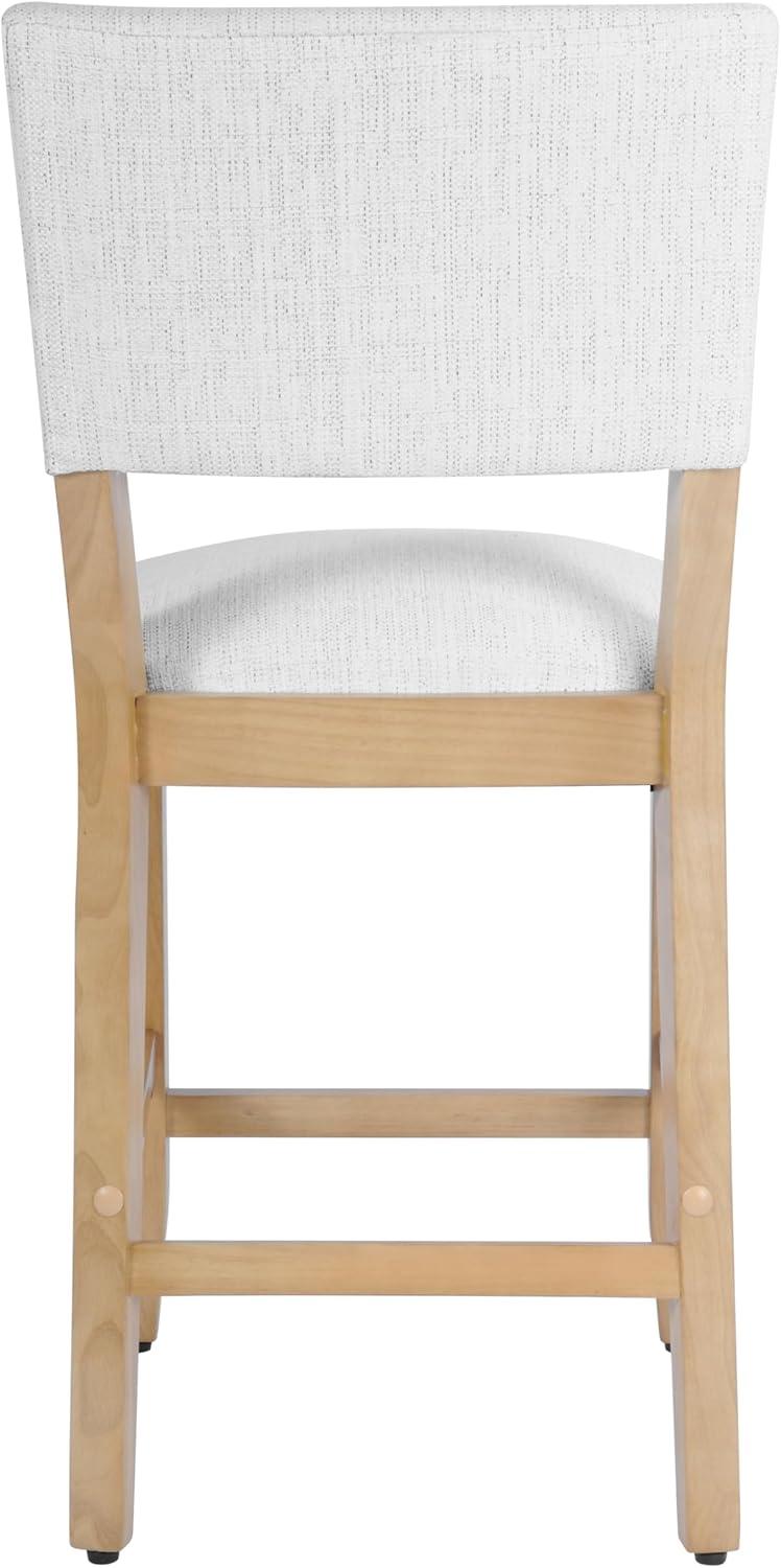 imageHomePop Upholstered Counter Height Barstool 24Inch Tan and Gray LatticeStain Resistant White Wovensingle Pack