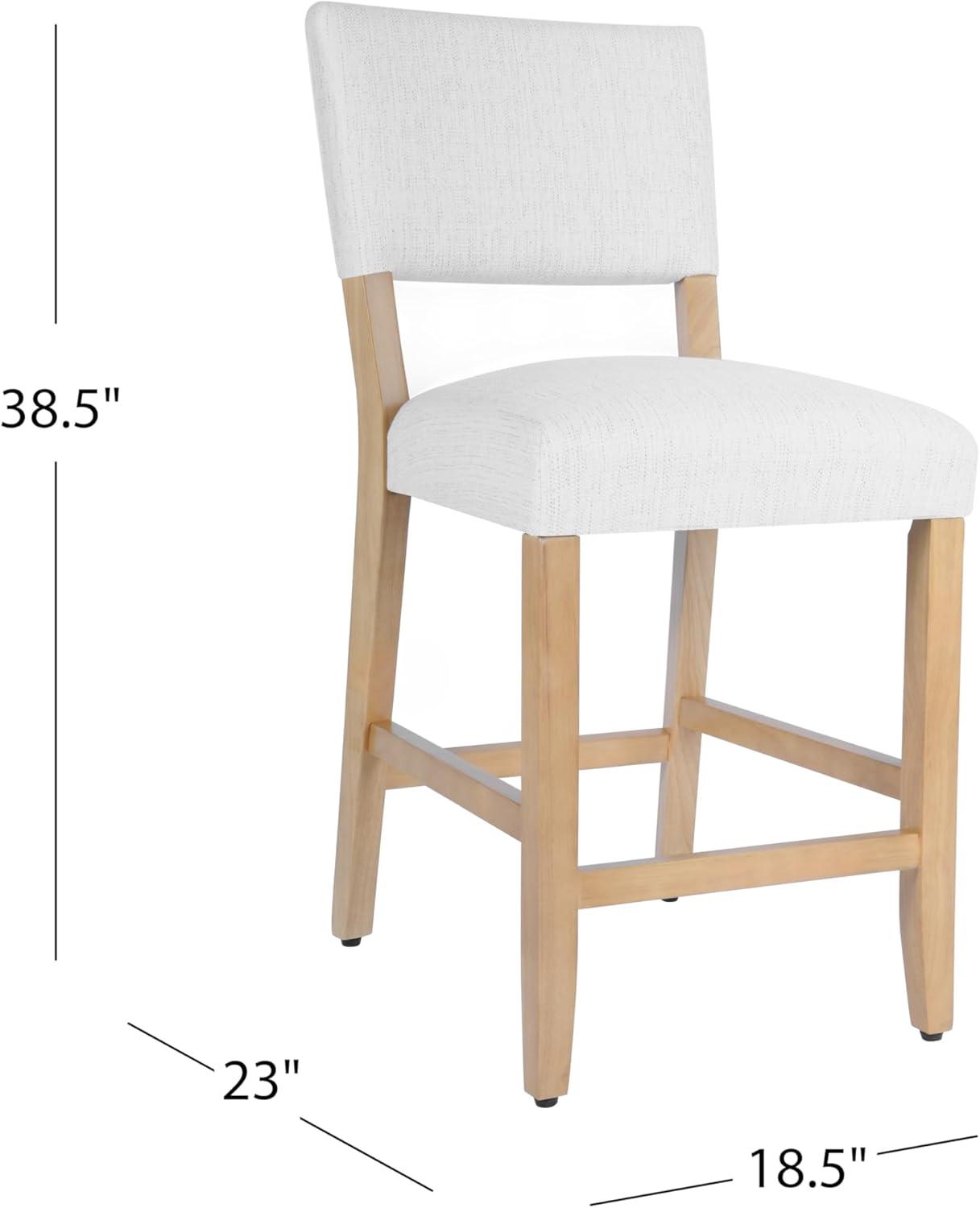 imageHomePop Upholstered Counter Height Barstool 24Inch Tan and Gray LatticeStain Resistant White Wovensingle Pack