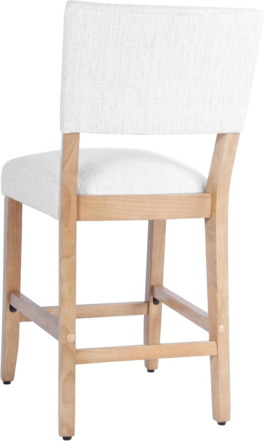 imageHomePop Upholstered Counter Height Barstool 24Inch Tan and Gray LatticeStain Resistant White Wovensingle Pack