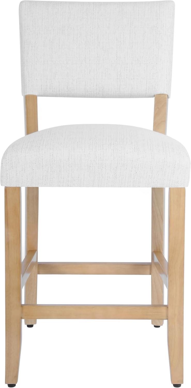 imageHomePop Upholstered Counter Height Barstool 24Inch Tan and Gray LatticeStain Resistant White Wovensingle Pack
