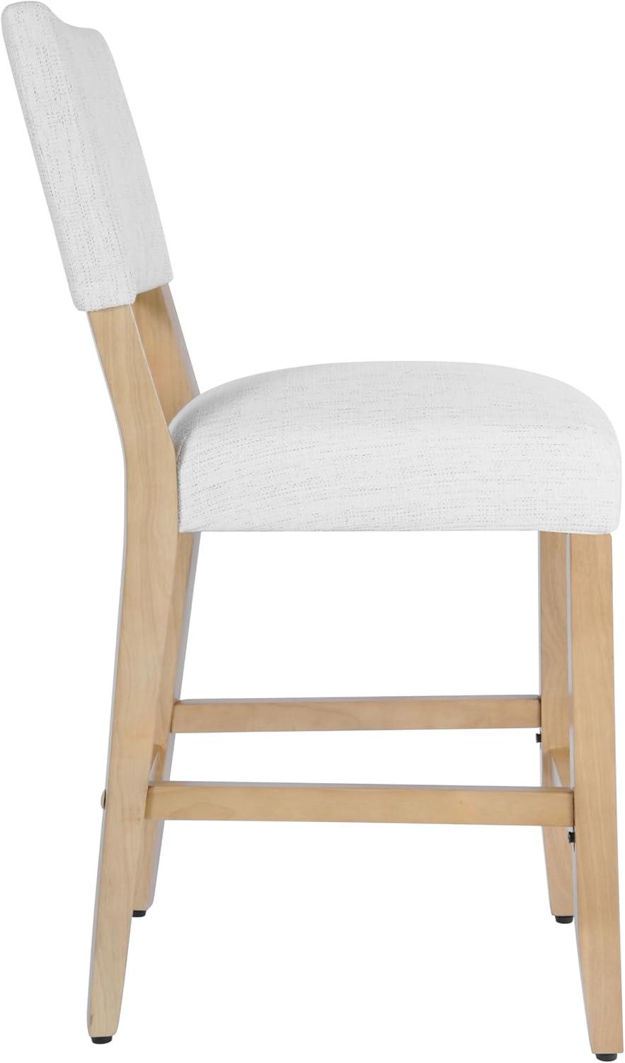 imageHomePop Upholstered Counter Height Barstool 24Inch Tan and Gray LatticeStain Resistant White Wovensingle Pack