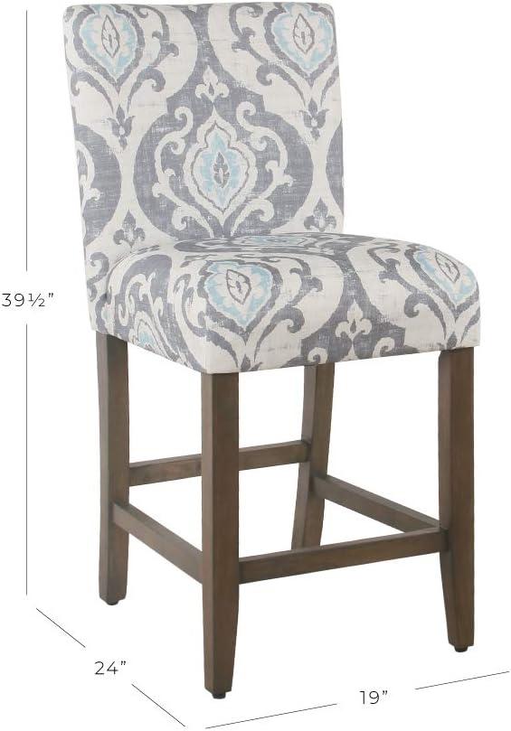 imageHomePop Upholstered Counter Height Barstool 24Inch Tan and Gray LatticeSuri Bluesingle Pack