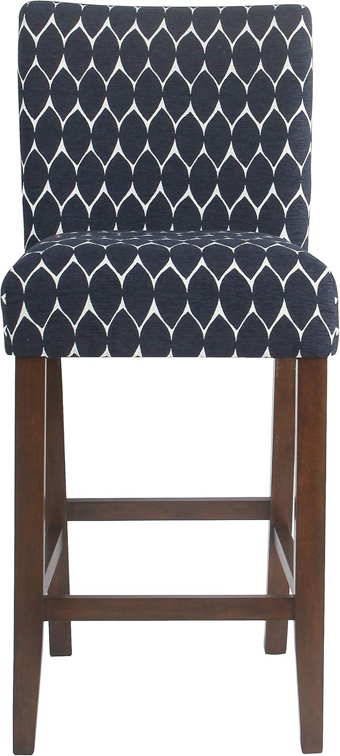 imageHomePop Upholstered Counter Height Barstool 24Inch Tan and Gray LatticeTextured Navy