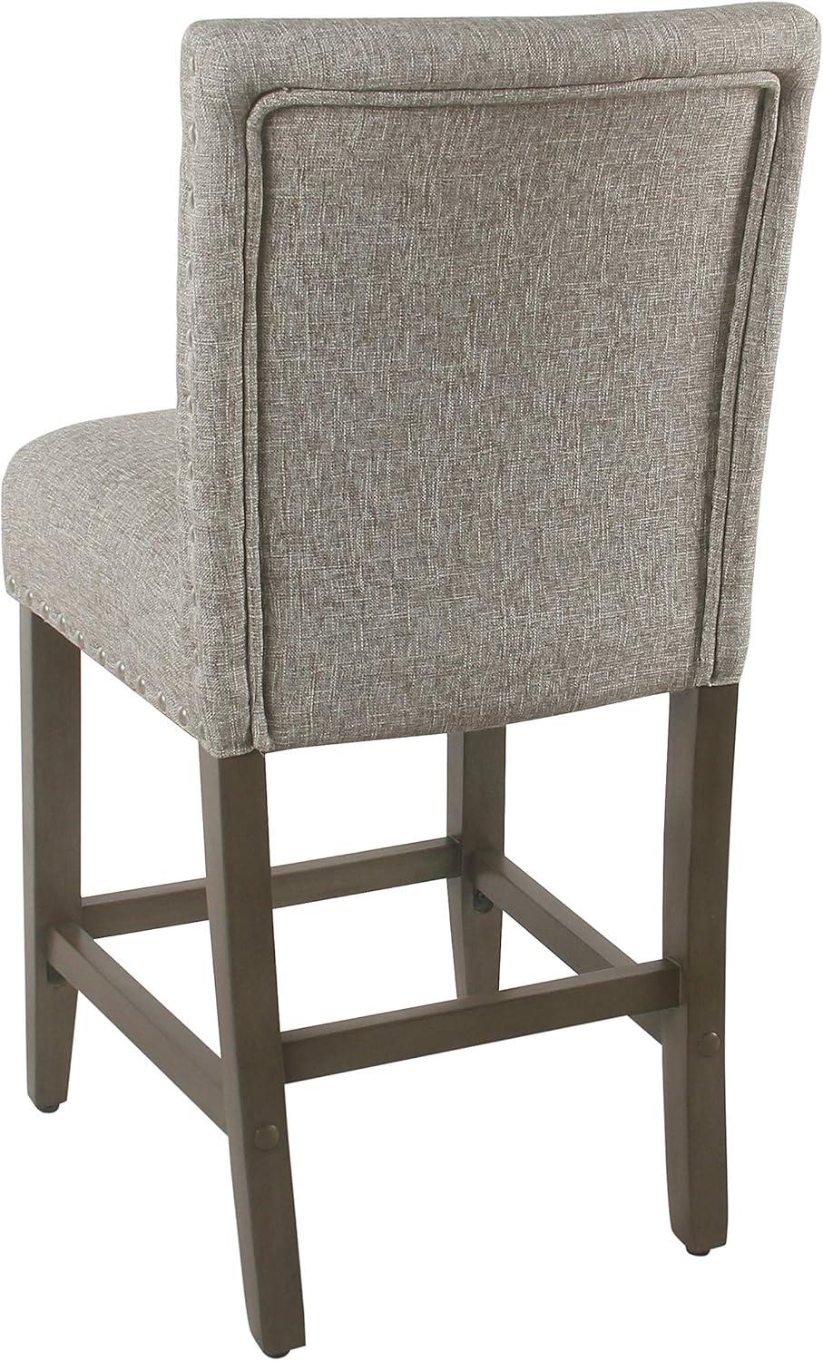 imageHomePop Upholstered Counter Height Barstool 24Inch Tan and Gray LatticeWarm Brown