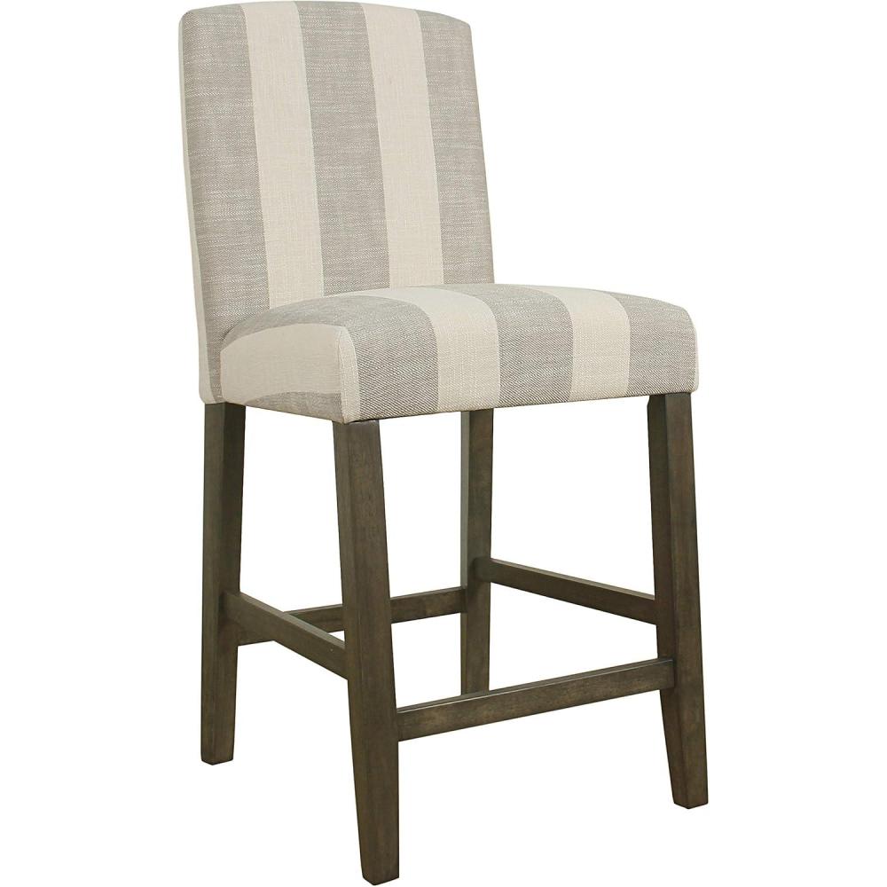 imageHomePop Upholstered Counter Height Barstool 24Inch Tan and Gray LatticeCream