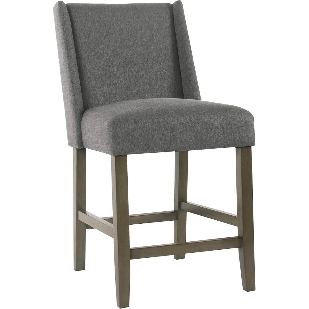 imageHomePop Upholstered Counter Height Barstool 24Inch Tan and Gray LatticePewter Woven