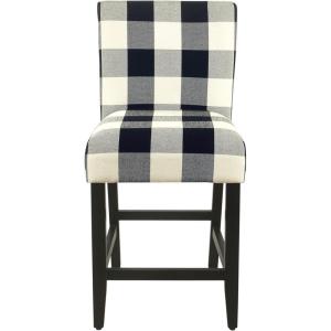HomePop Upholstered Counter Height Barstool, 24-Inch, Tan and Gray Lattice(Black and Cream Geometric)