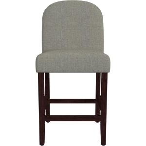 HomePop Upholstered Counter Height Barstool, 24-Inch, Tan and Gray Lattice(Gray Woven)