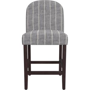 HomePop Upholstered Counter Height Barstool, 24-Inch, Tan and Gray Lattice(Midnight Gray Woven Stripe)