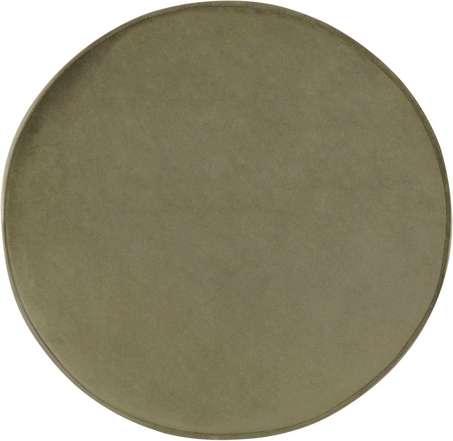 imageHomepop Home Decor Upholstered Round Storage Ottoman Ottoman with Storage for Living Room amp Bedroom Cream Chevron WovenLight Sage Green