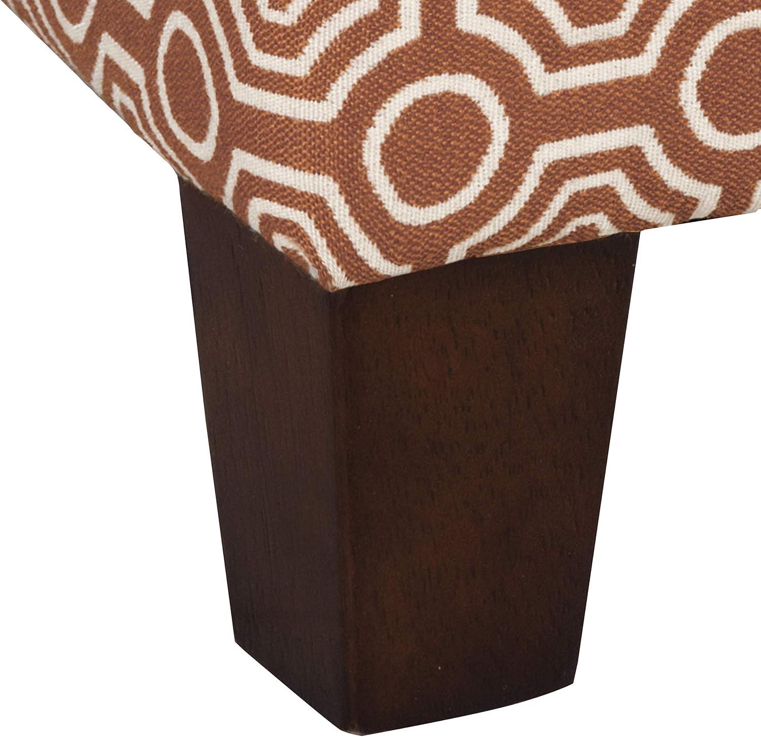 imageHomePop Small Square Storage Ottoman with LiftOff Top Blue Geometric Pattern Cotton Fabric Upholstered Accent Footrest Stool with Wood Legs for Living Room Bedroom EntrywayOrange Geometric