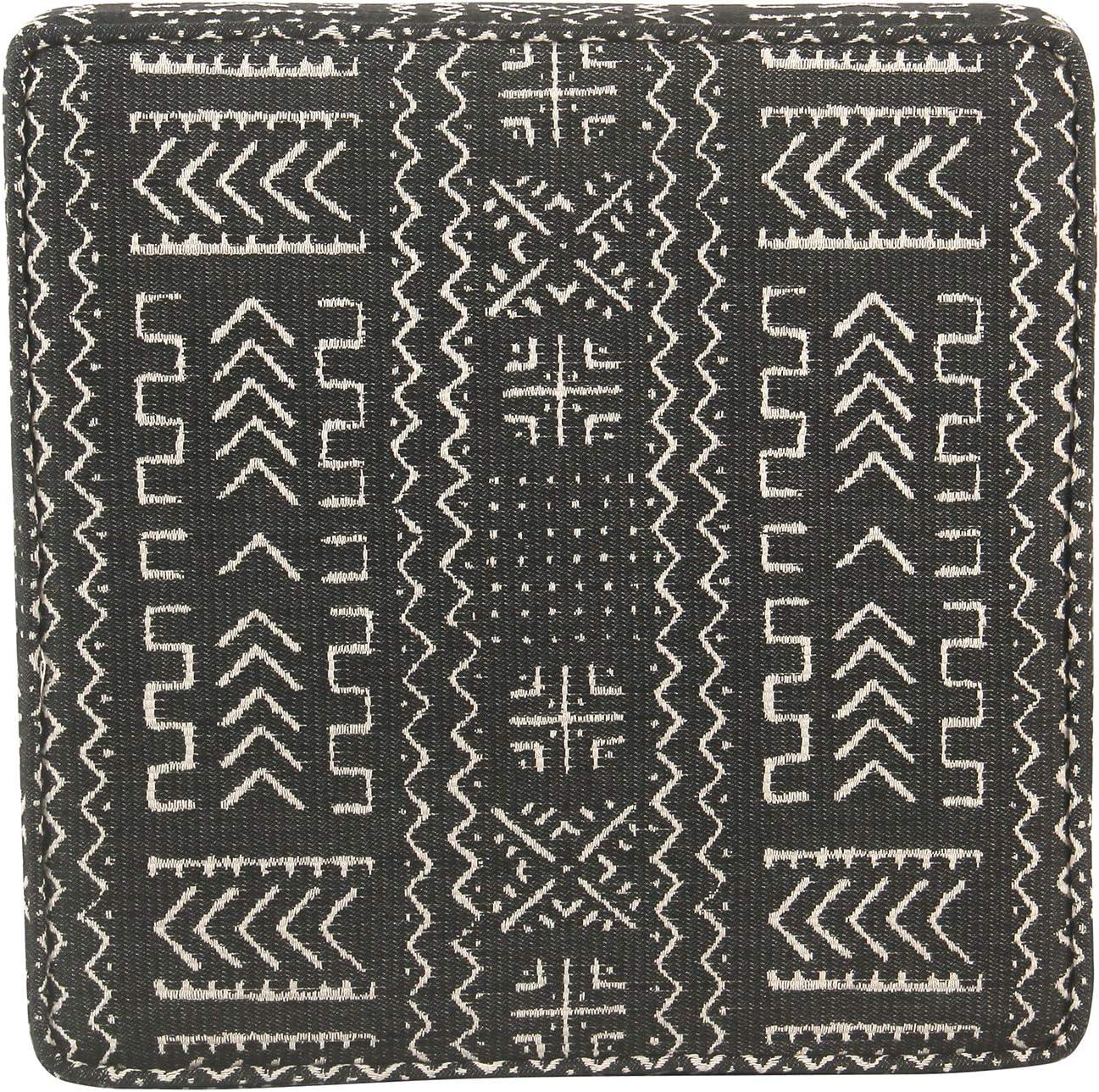 imageHomePop Small Square Storage Ottoman with LiftOff Top Blue Geometric Pattern Cotton Fabric Upholstered Accent Footrest Stool with Wood Legs for Living Room Bedroom EntrywayOnyx